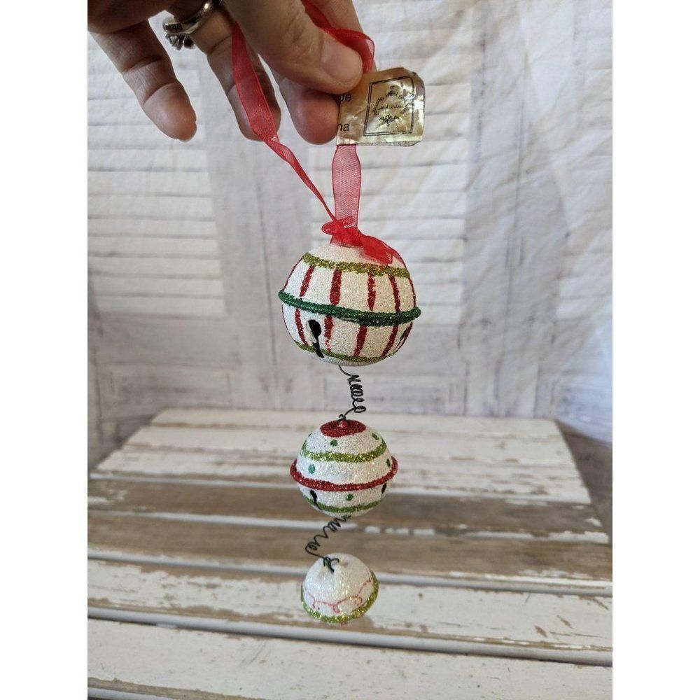 Mark Roberts Bell ornament Xmas holiday red green‎
